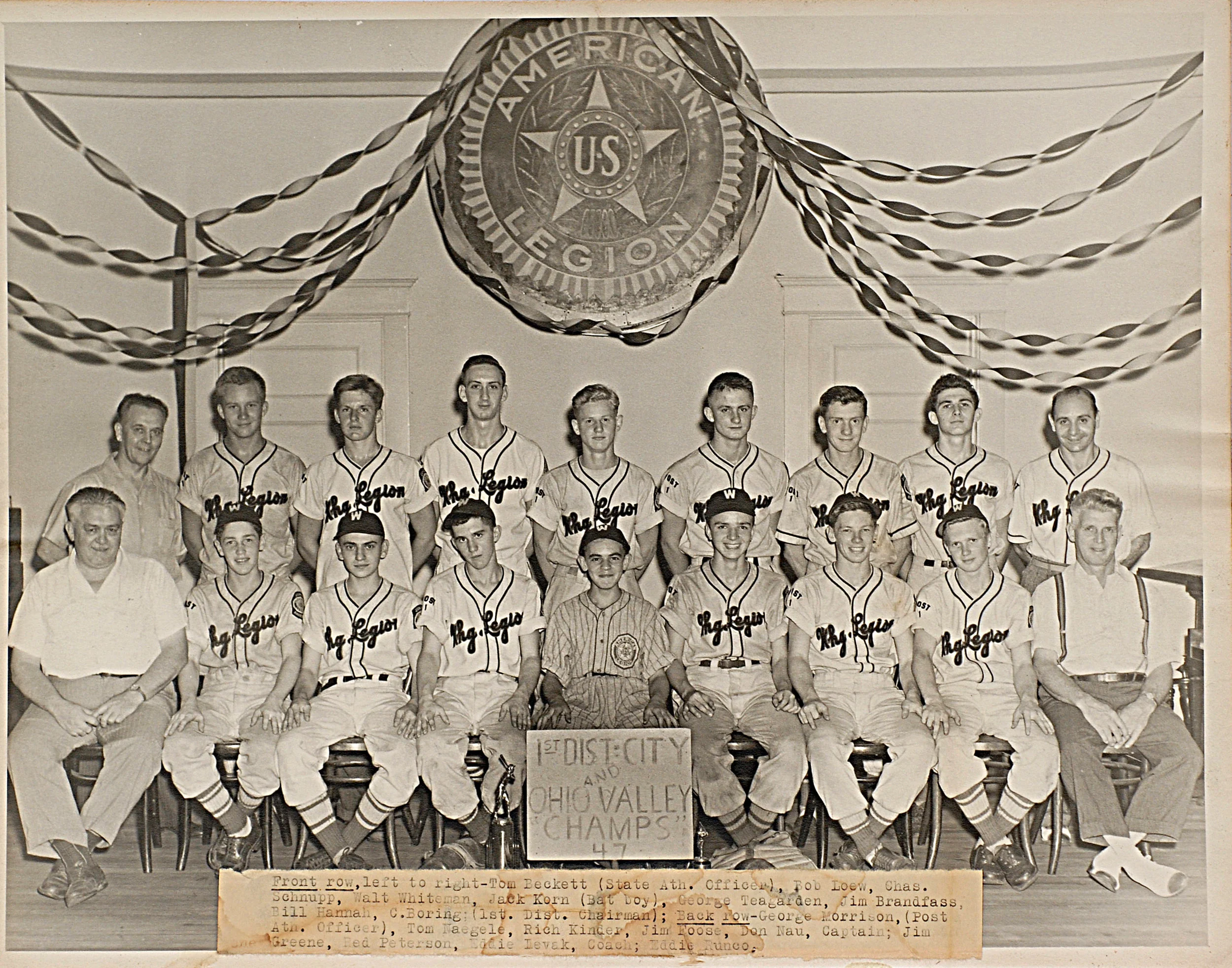 1947 Ohio Valley Legion League Champions