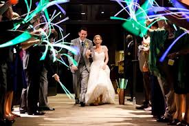 Glow sticks make for a funkier twist on the send off. You could also customize your glow stick colors. 