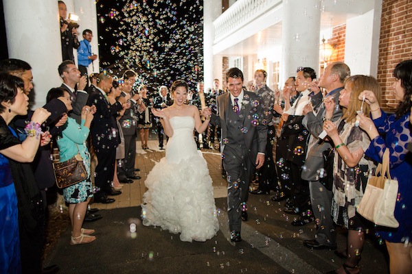 Bubbles make for a clean up free exit!
