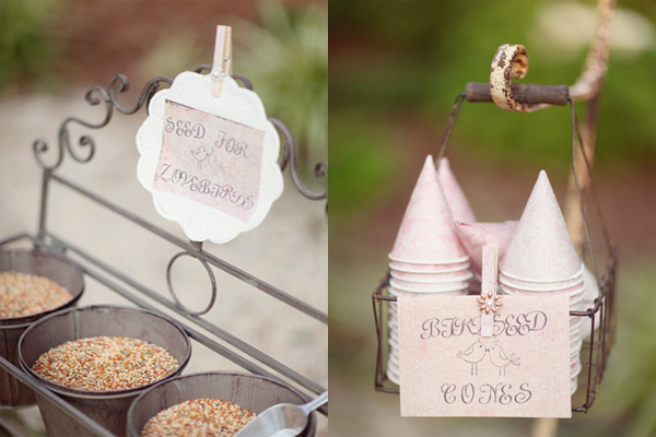 For a bit more of a traditional send off you could go for these birdseed cones.