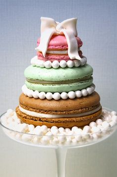 These large, tiered macaroons would look great for a whimsical wedding.