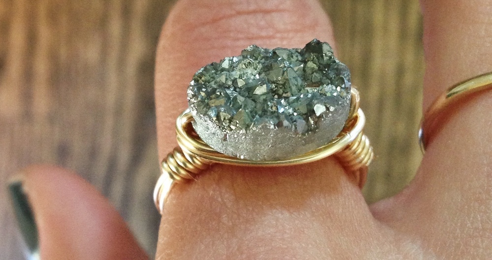 Silver Druzy Stone Ring
