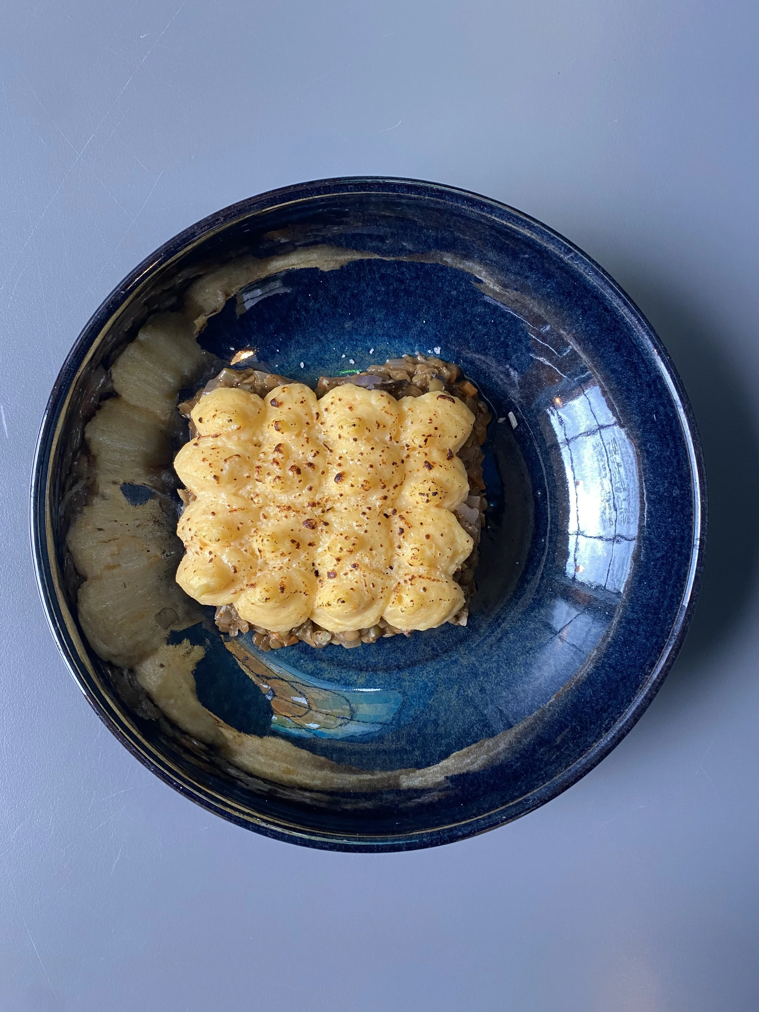 PUY LENTIL AND MUSHROOM SHEPHERDS PIE