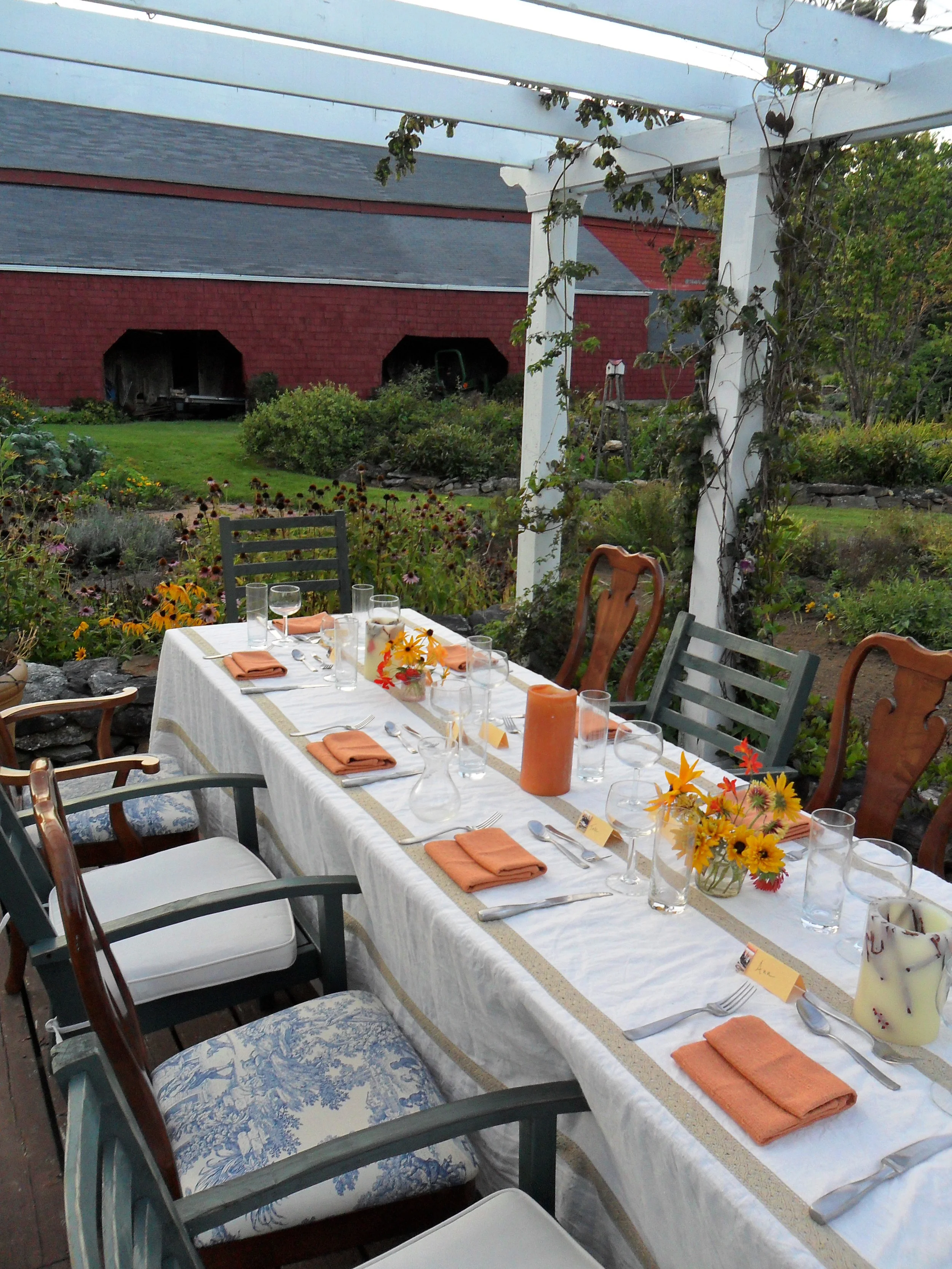 A farm-to-table dinner at a homestead in coastal Maine