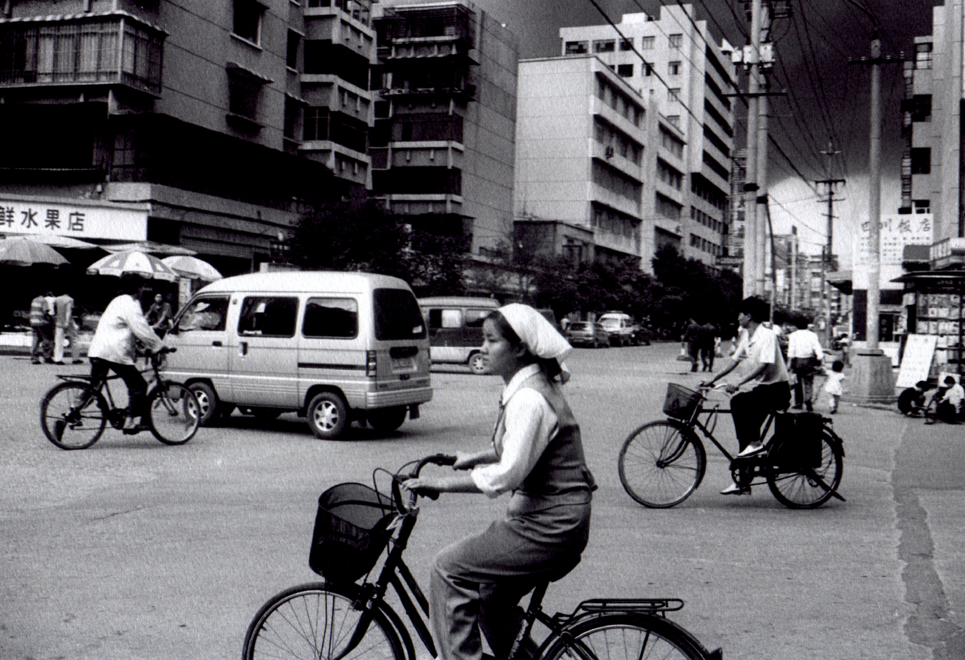Girl on bike, Kunming. China.