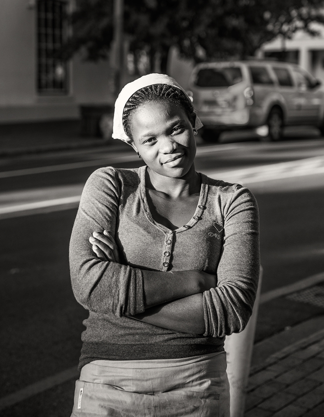 Portretfoto op straat in Stellenbosch