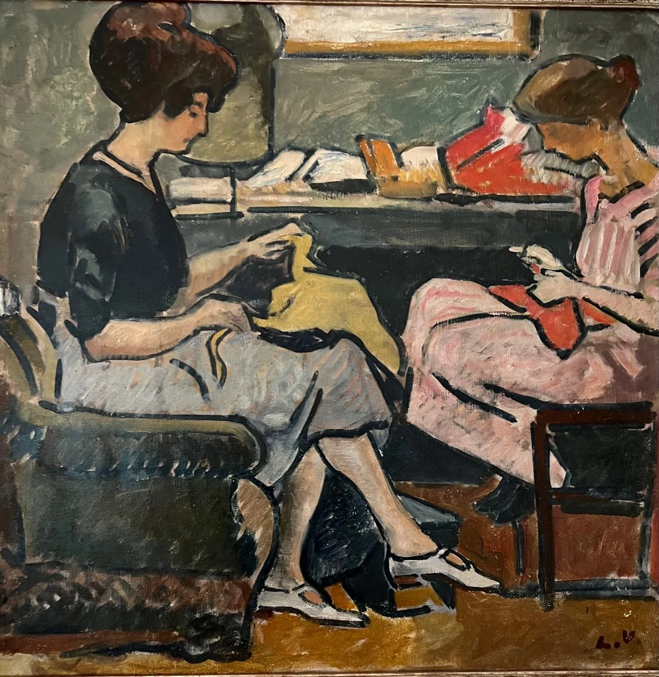 Deux Jeunes Femmes Cousant