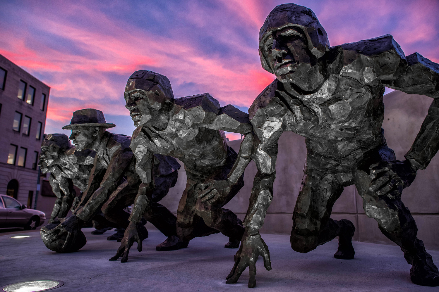 "The NFL Draft, 1936," Gail Folwell's masterpiece for the Pro Football Hall of Fame in Canton, Ohio