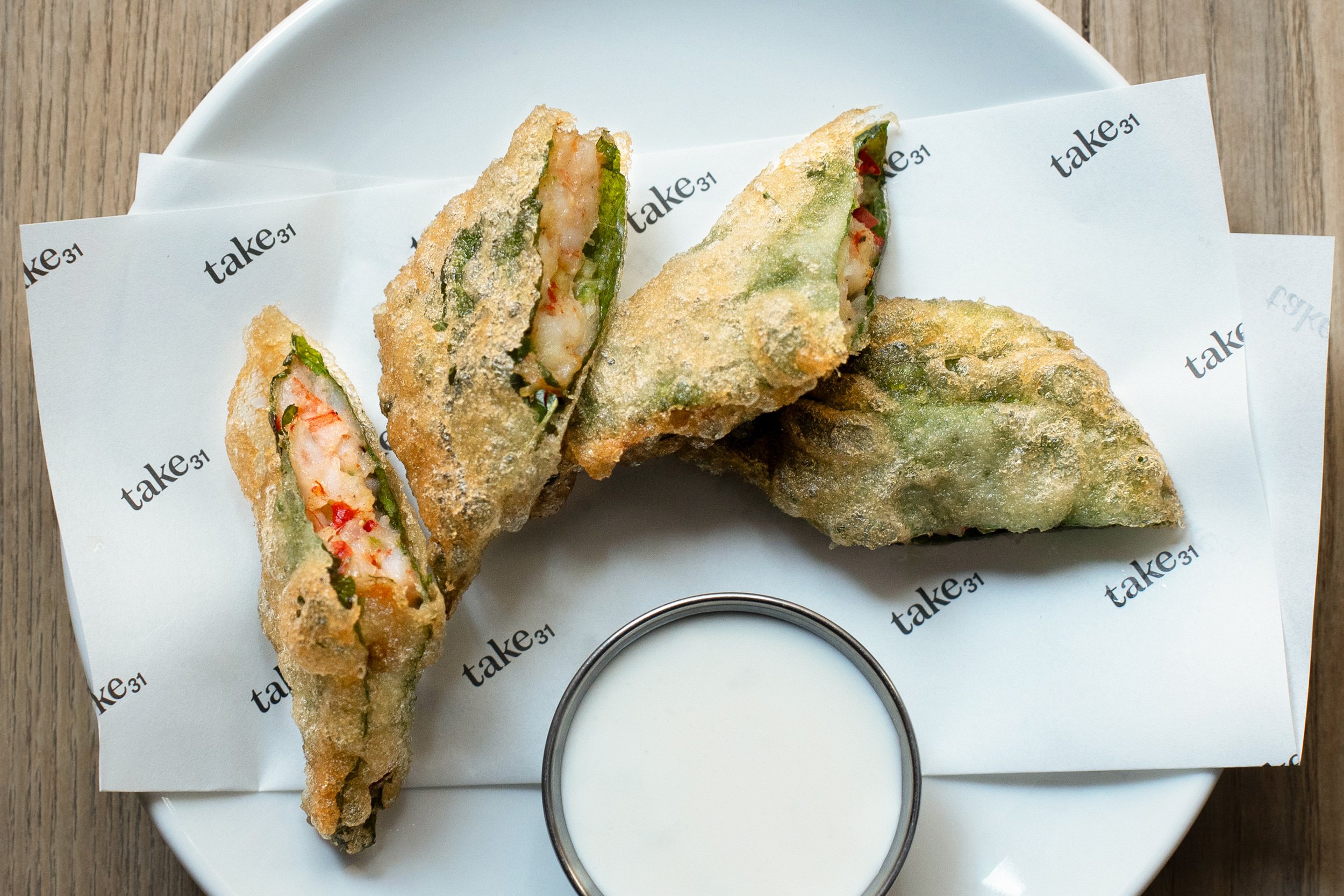 Perilla Leaf &amp; Shrimp Mandu $8.95