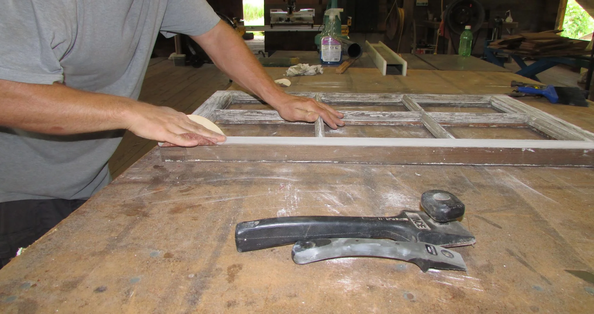 Repurposing an old farmhouse window frame