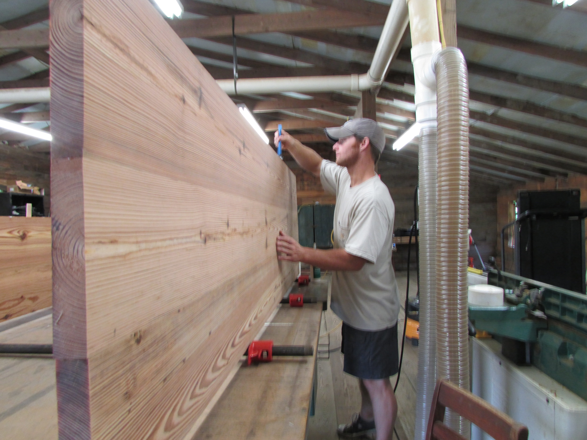 Matt Noble working on a table top