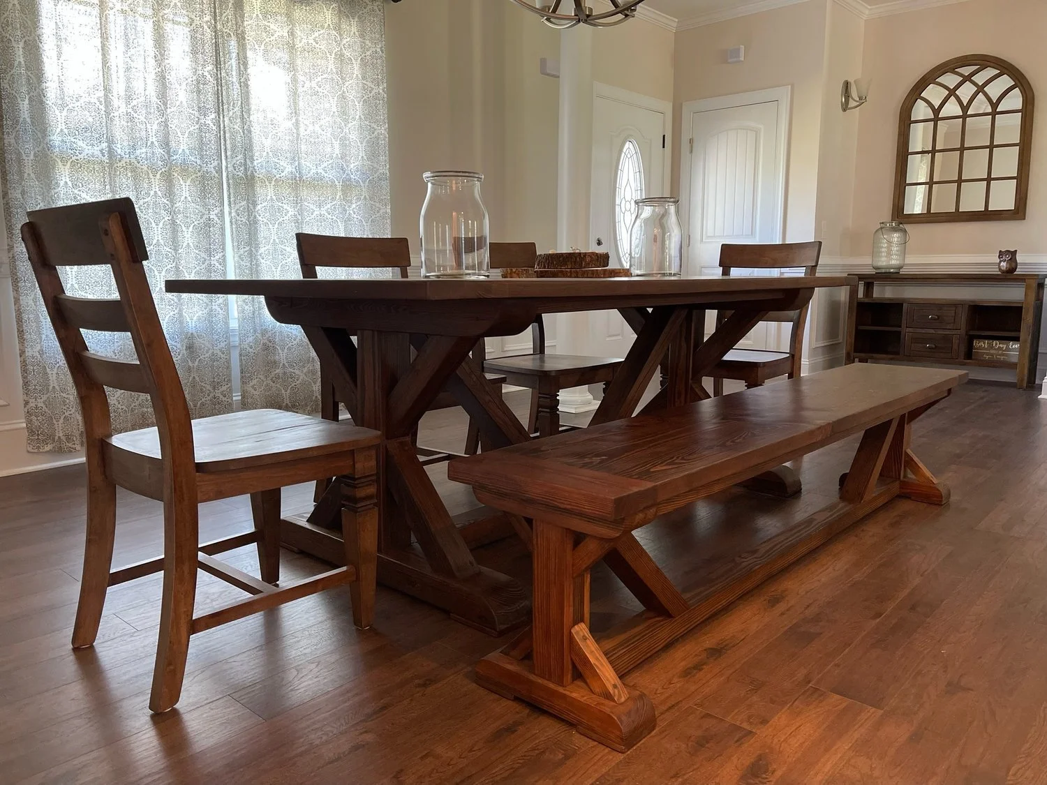Country Roads Table with Bench and Crooner's Chairs