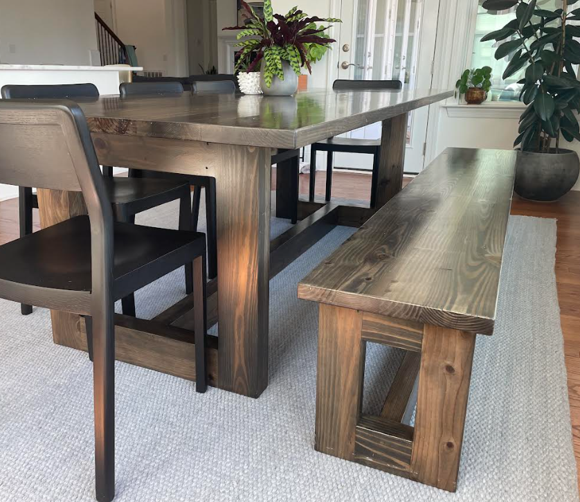 Coastal Lighthouse Table with Bench