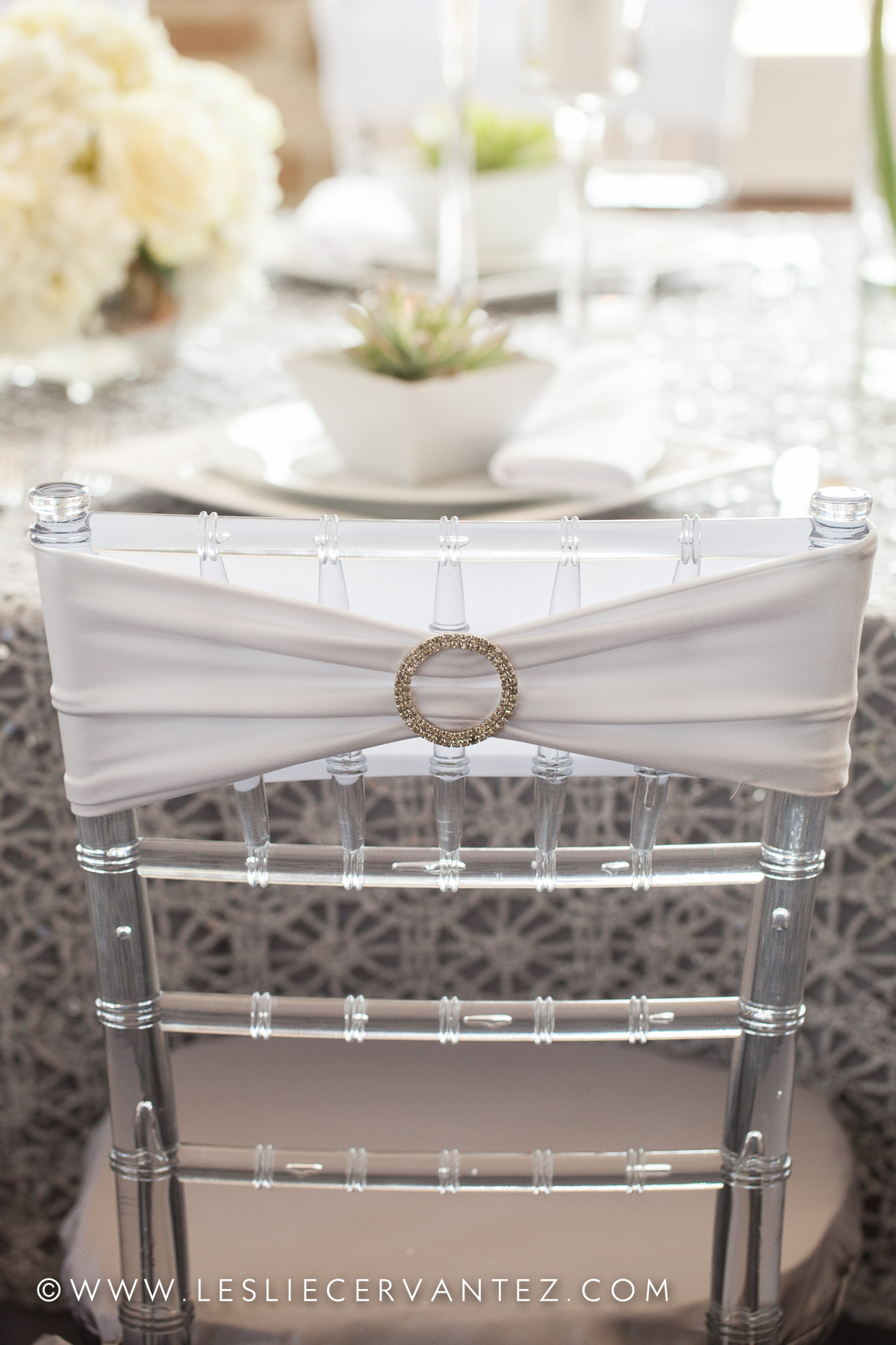Chairs provided by Flora & Eventi; chair ties provided by Over the Top Linen