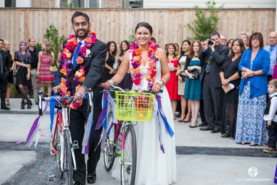 The Bride staged everything to look like they were going to exit on their bikes since they lived just down the street but then...