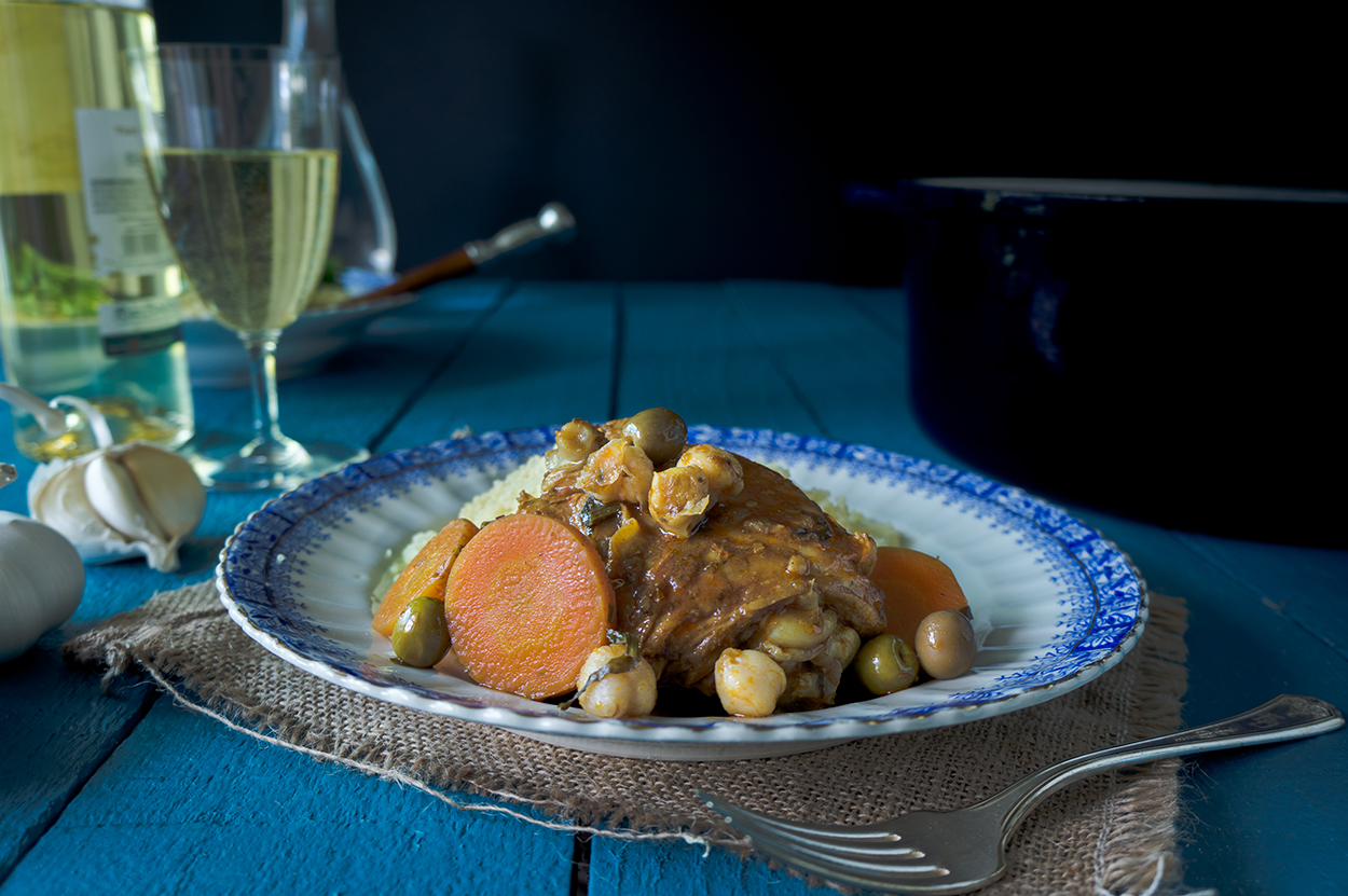 Chicken fricassee recipe. How to make chicken stew Puerto Rican style. Middle eastern recipe. How to make couscous.