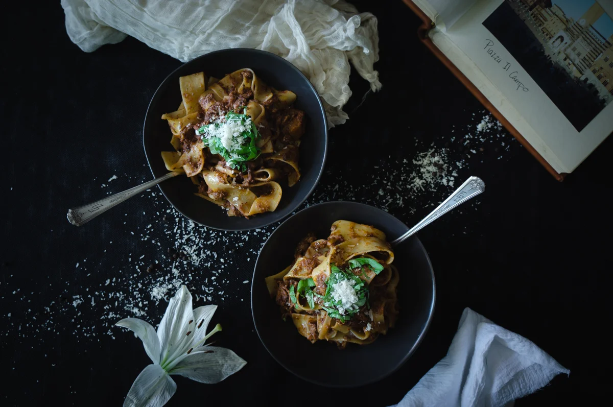 Veal ragu with pappardelle pasta