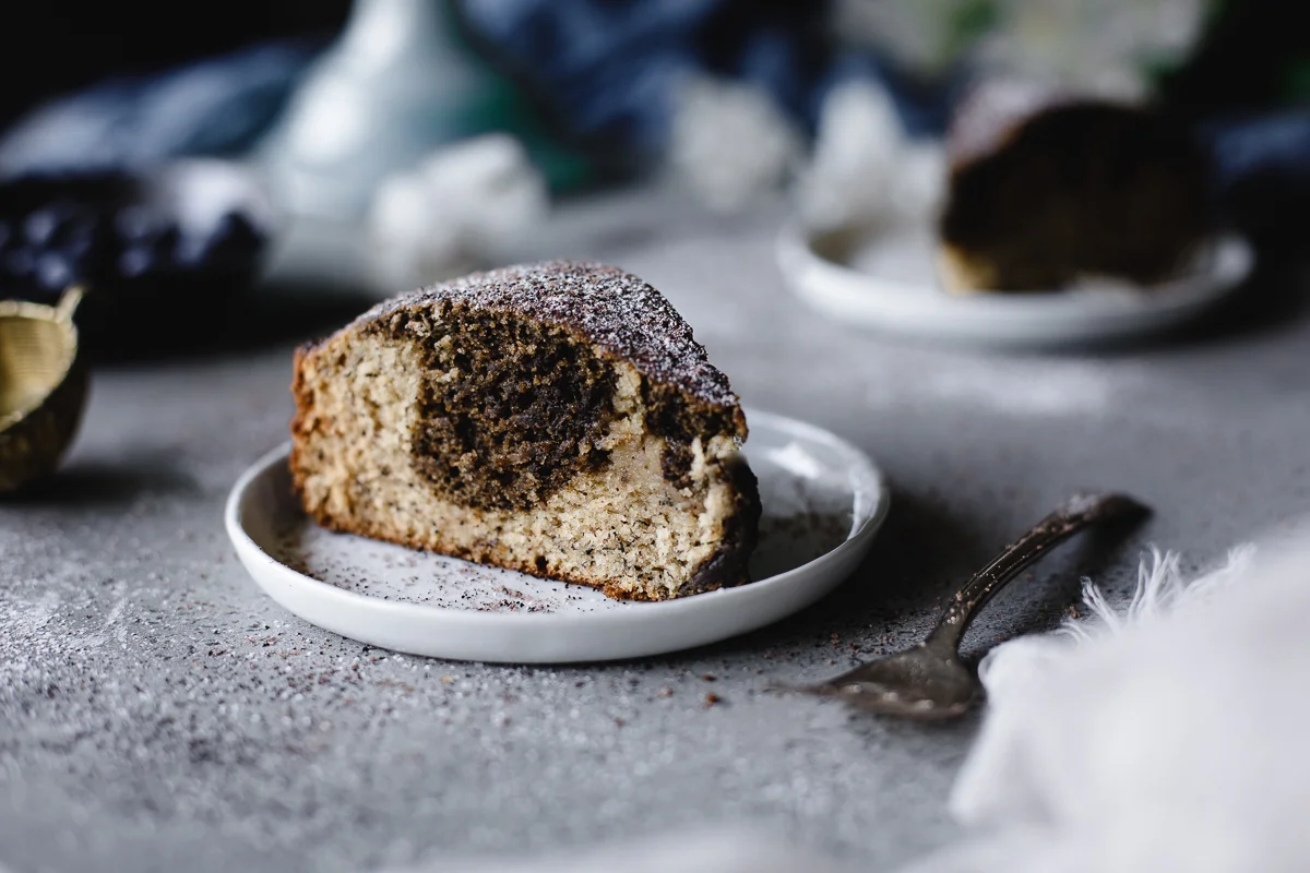 Banana bread for breakfast, made with coffee and yogurt