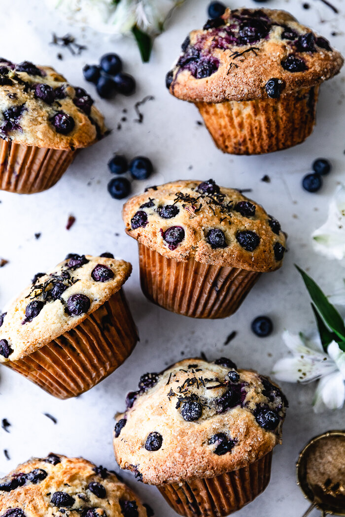 Blushberry Tea Oatmeal Muffins