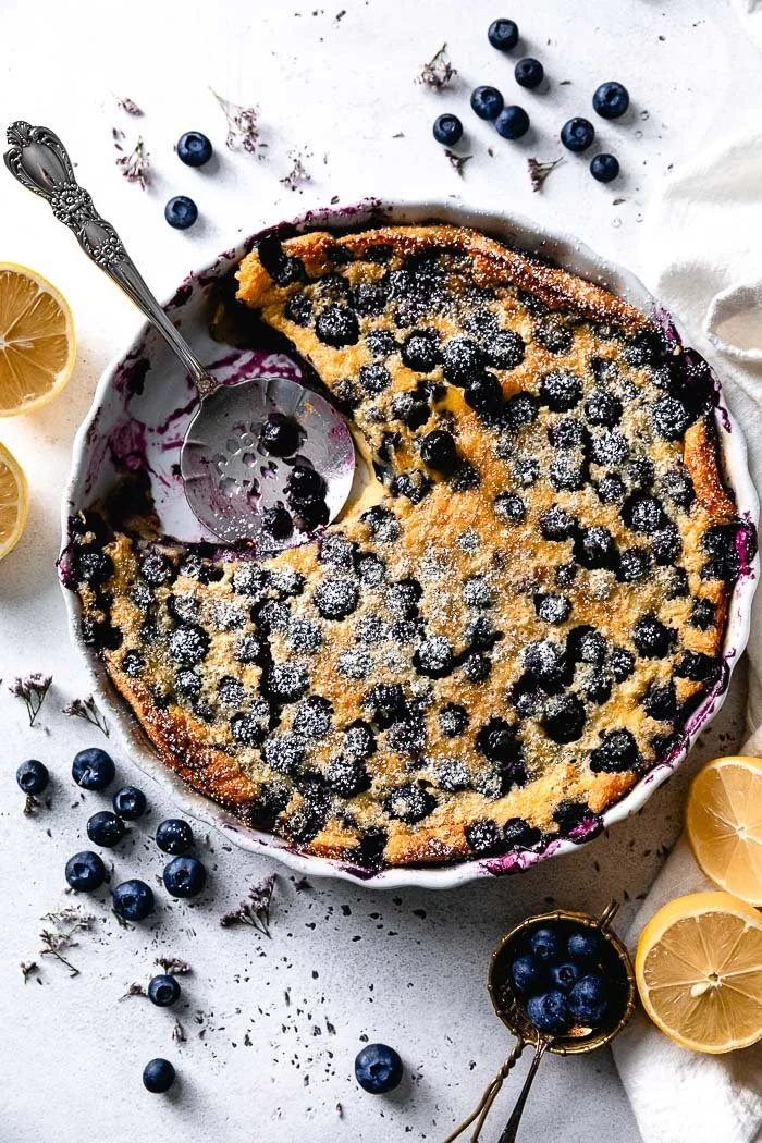 Clafoutis with Blueberries and Lemon