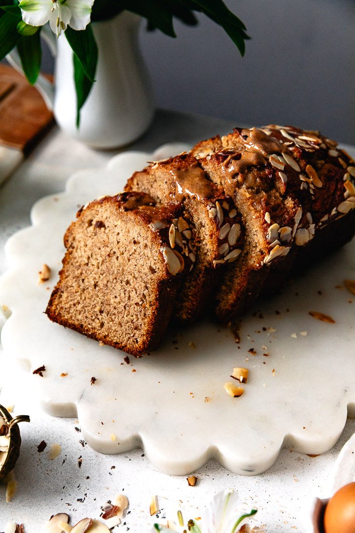 Moist and Fluffy Almond Butter Banana Bread