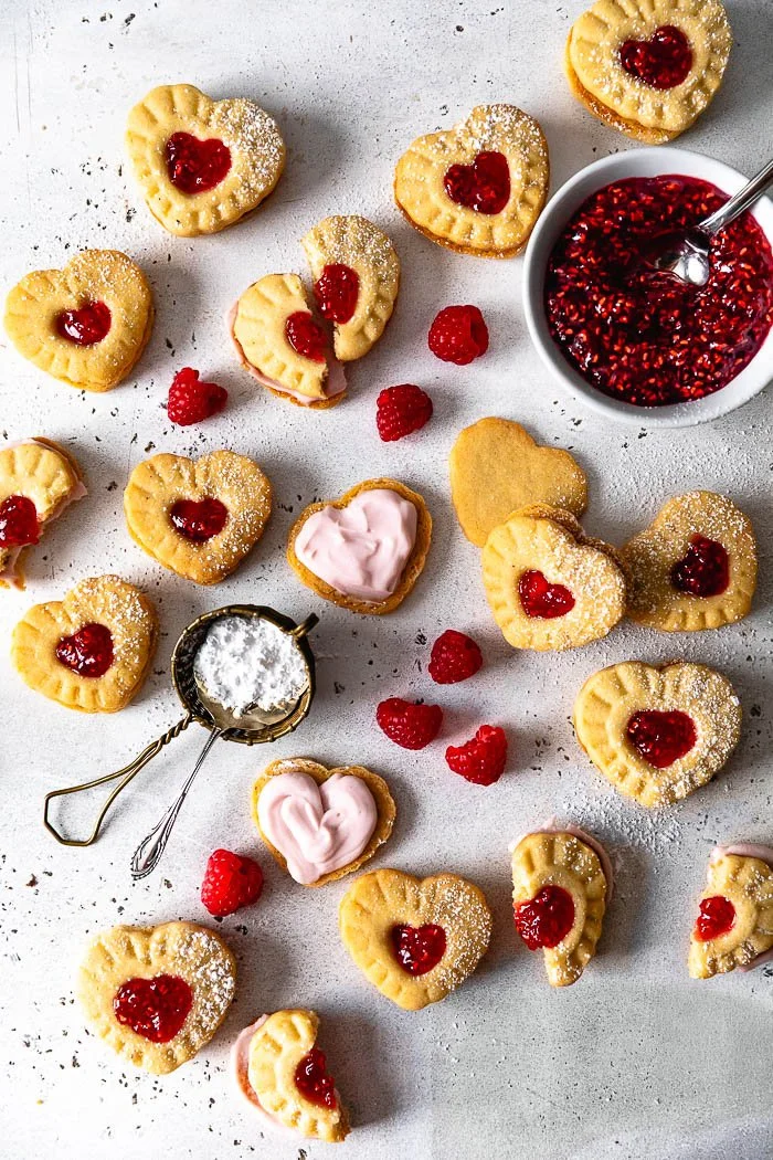 Lemon Raspberry Sugar Cookie Sandwiches
