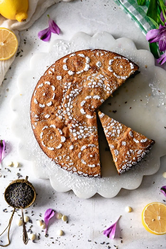 Lemon Lavender Almond Flour Cake (Gluten-Free)