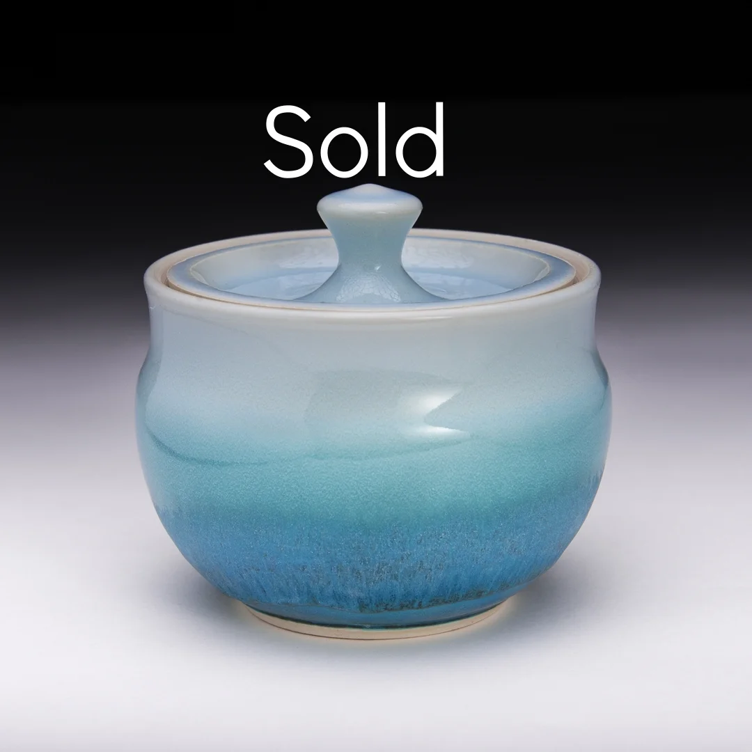 Porcelain Turquoise Lidded Jar (Sold)