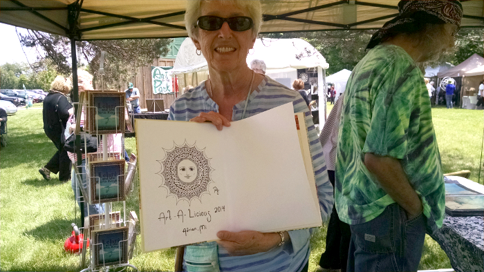 What a lucky duck! This is a copy of "The Woodcutter" that I had drawn in as past of my artist's demo during Art-A-Licious last year. It was mixed-in with the remainder of my stock and popped-up on Saturday.
