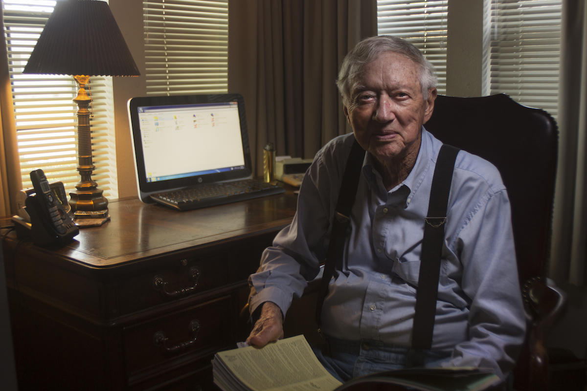 After retiring from the Air Force, Don has kept himself busy as a Tax Preparer. He is pictured here in his home office.