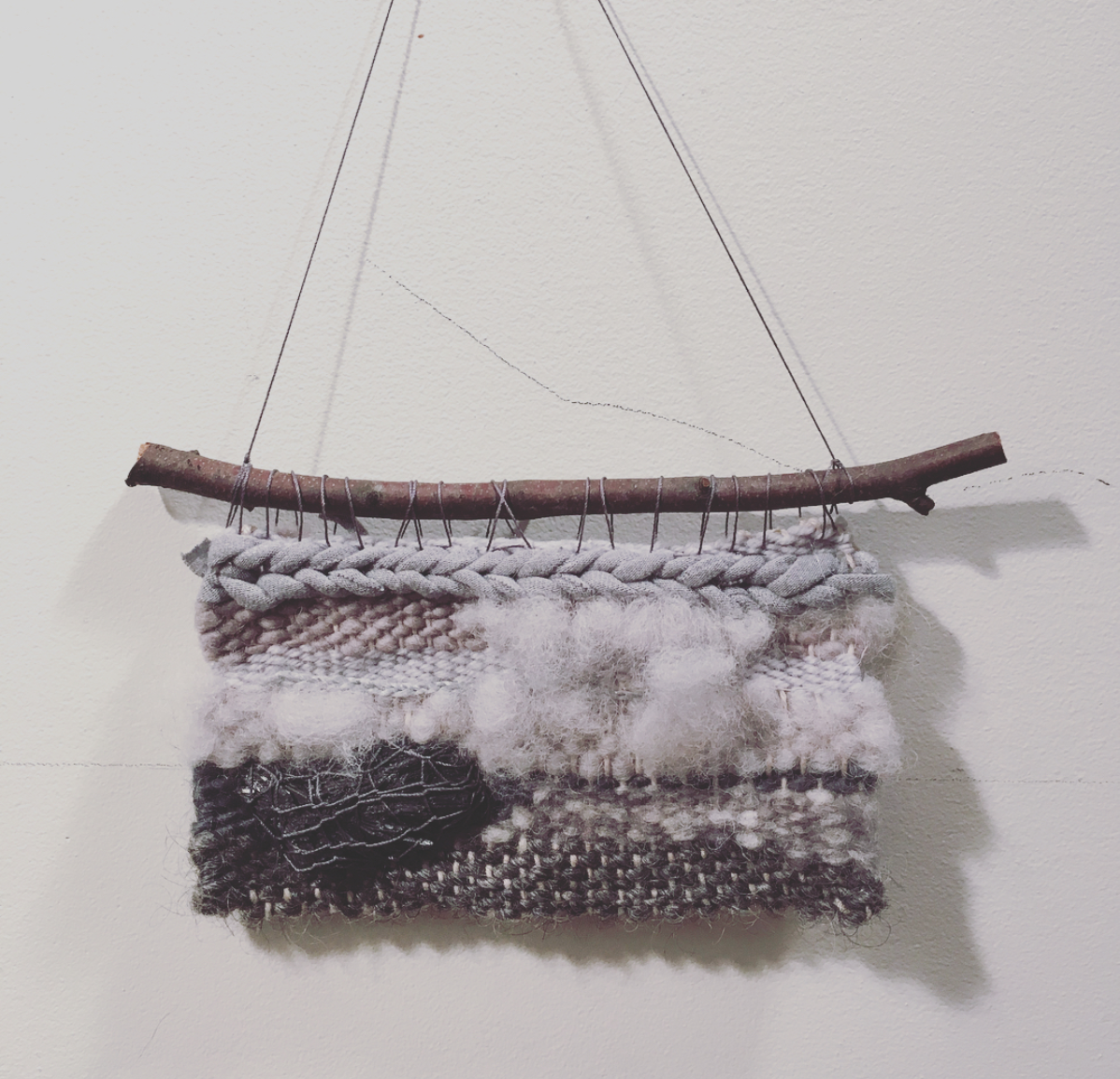 Untitled weaving, various fibers and other natural materials, 2017