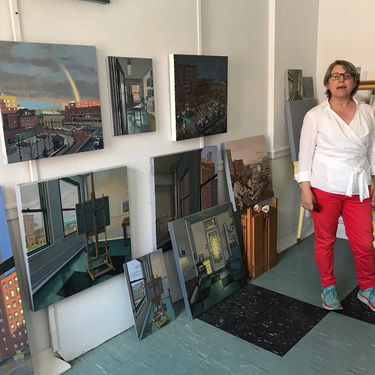 Alison in her Portland studio workspace