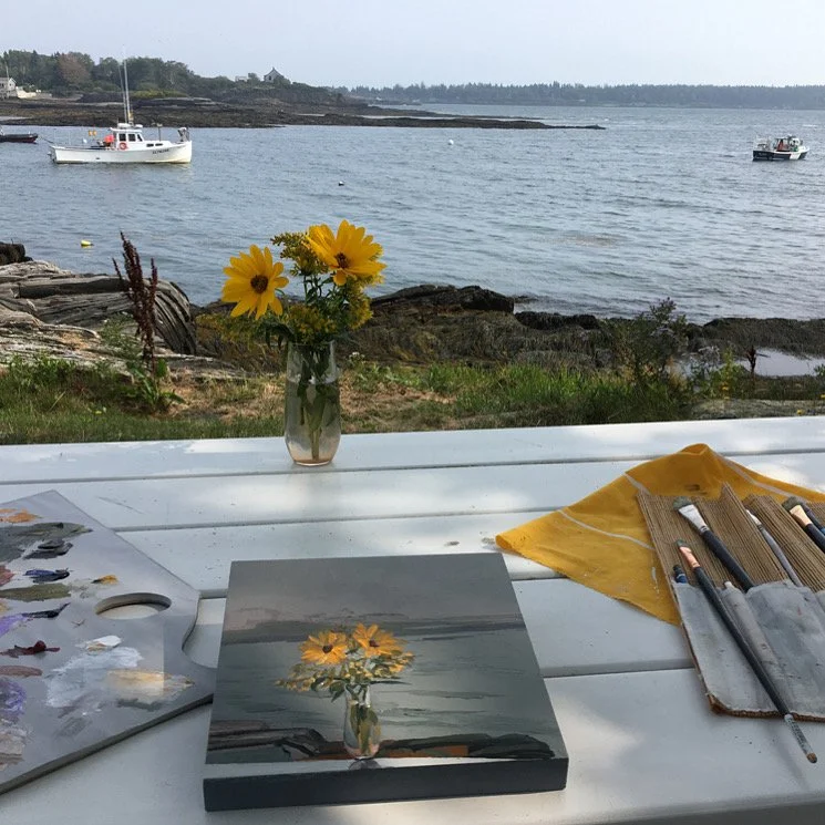 painting outdoors