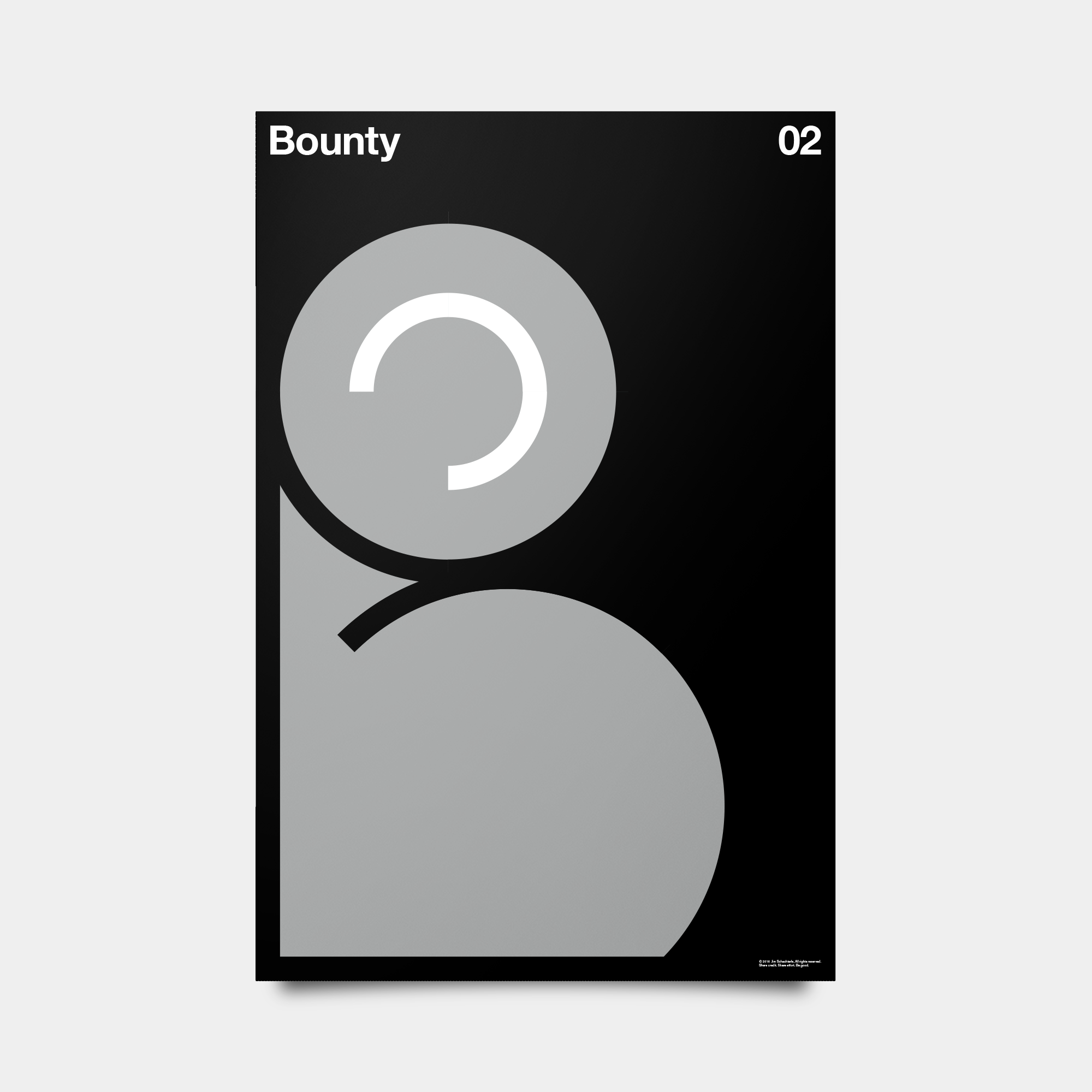 B—Bounty Alphabet Studies Black/Silver/White 20" by 30"