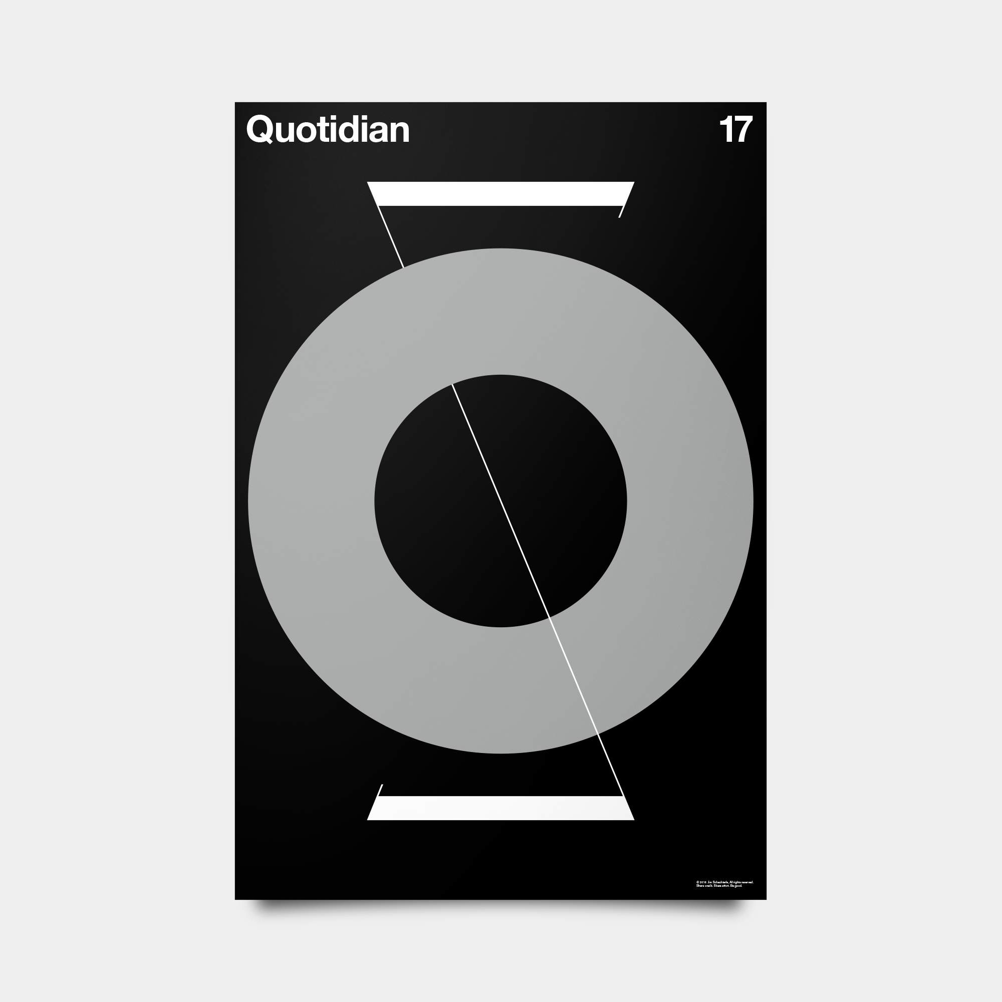 Q—Quotidian Alphabet Studies Black/Silver/White 20" by 30