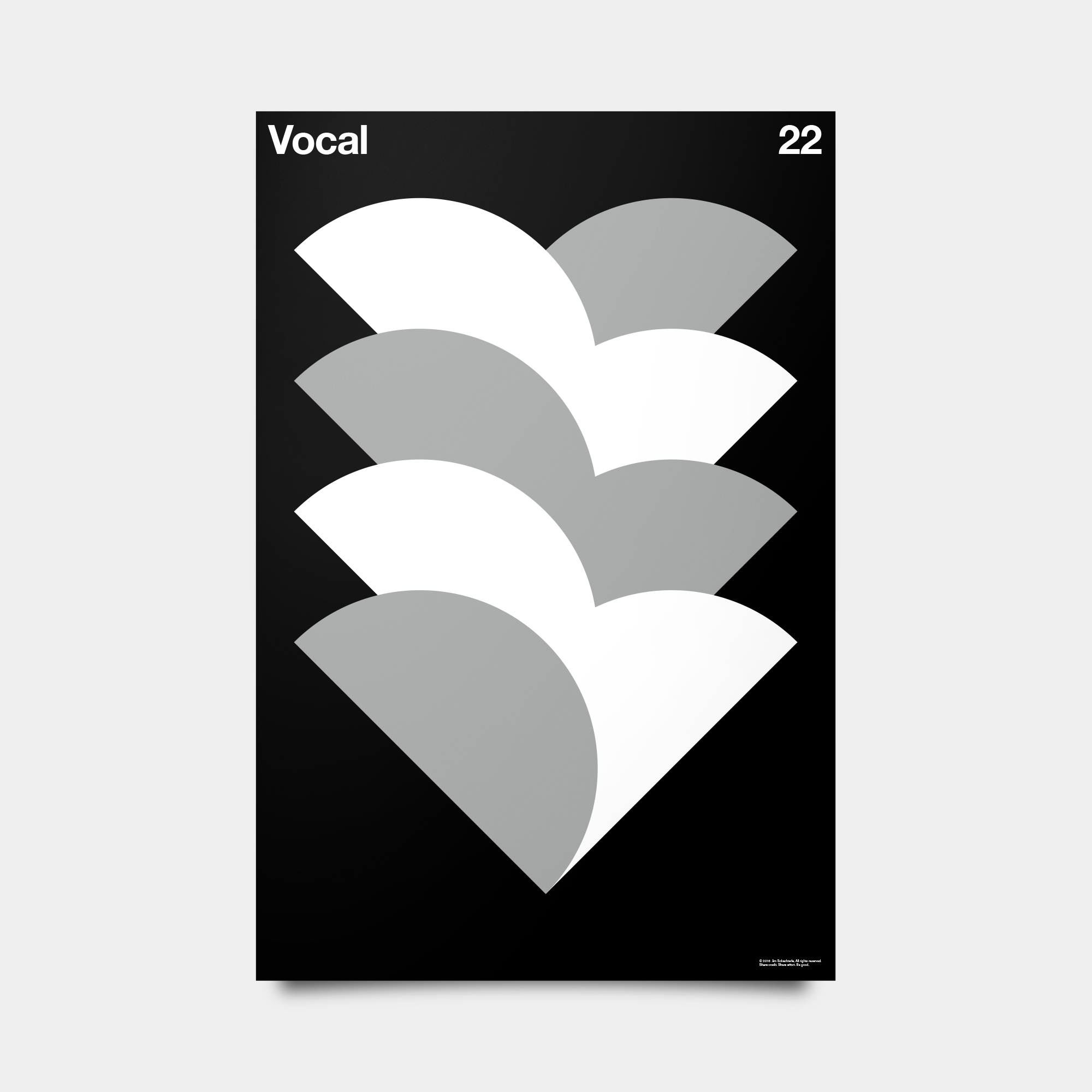 V—Vocal Alphabet Studies Black/Silver/White 20" by 30"