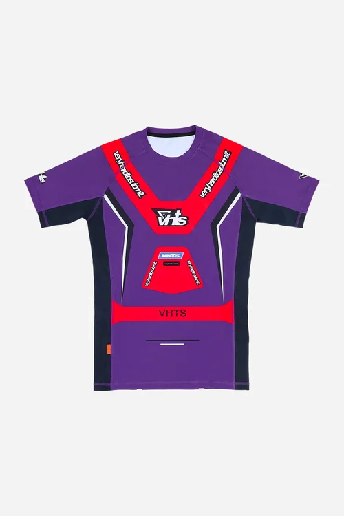 "Racer" Short Sleeves Rash Guard Purple