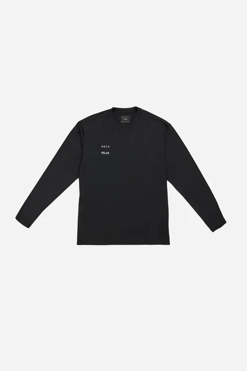 Collection "VHTS RELAX" - Relaxed fit long sleeve rash guard/ Sports T shirts BLACK