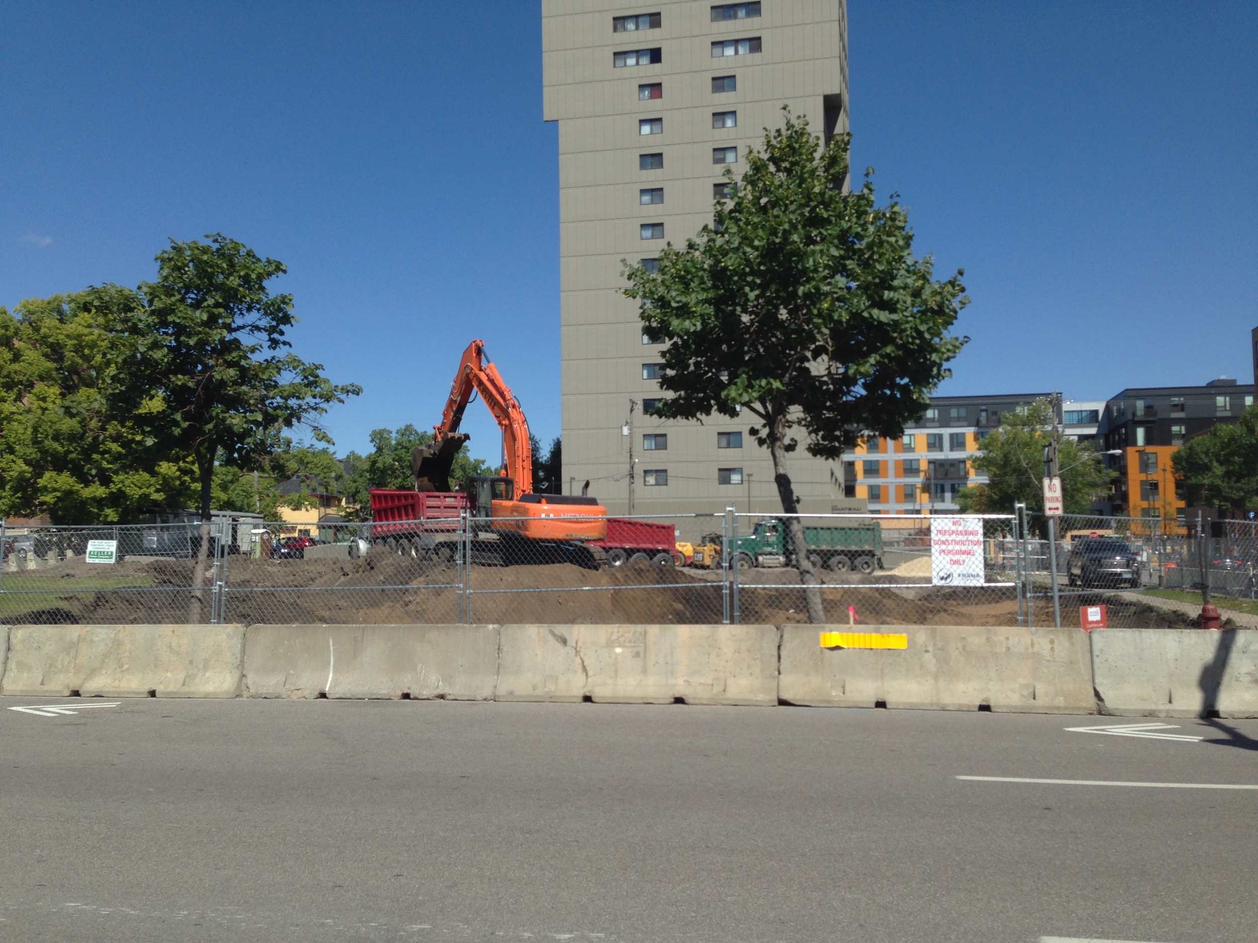 Excavation of ground in progress
