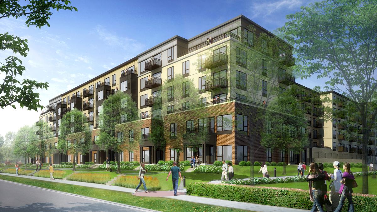 Above: Lennar's 242 unit apartment building being developed in Edina, MN.