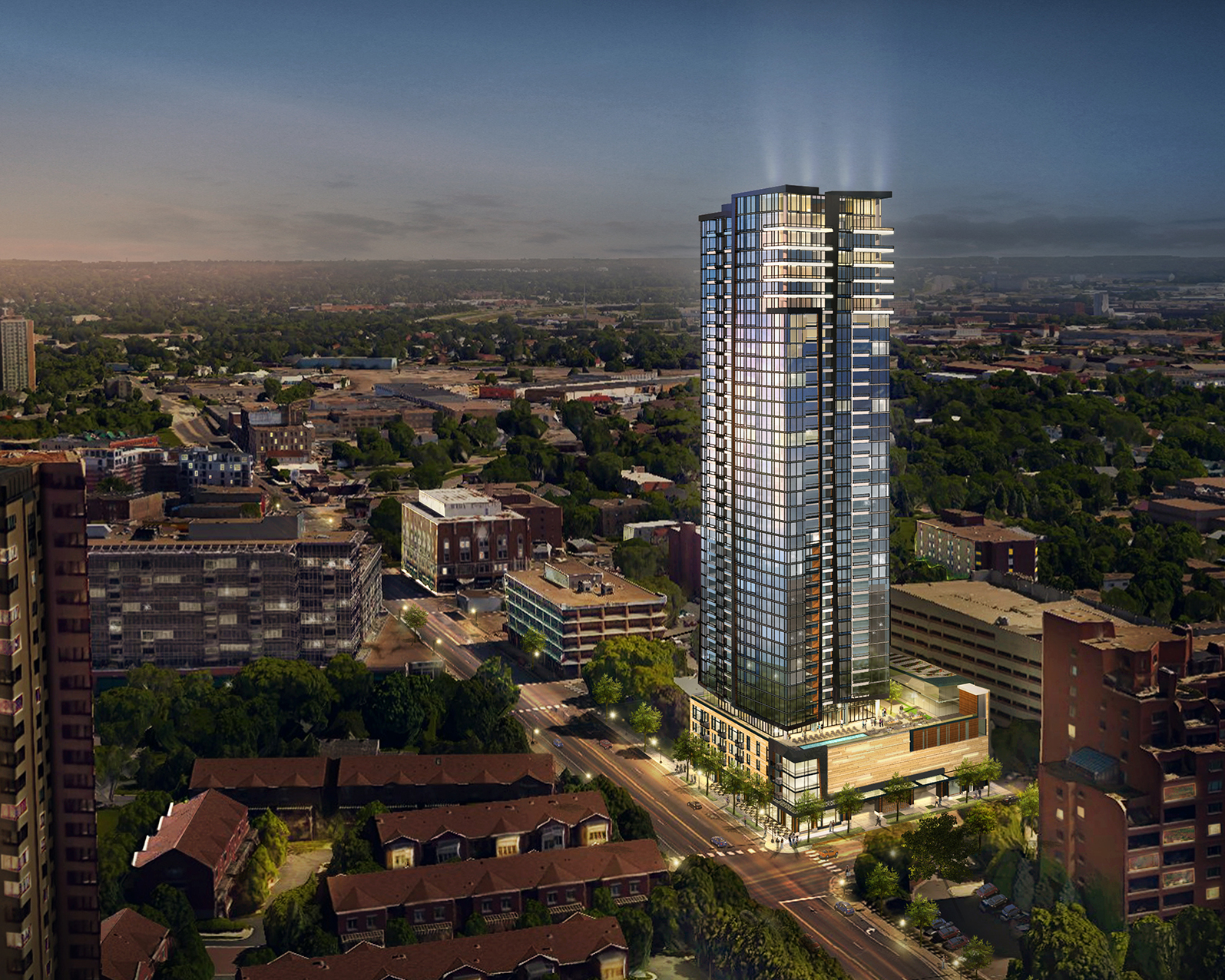 Image of the exterior of the tower | ESG Architects