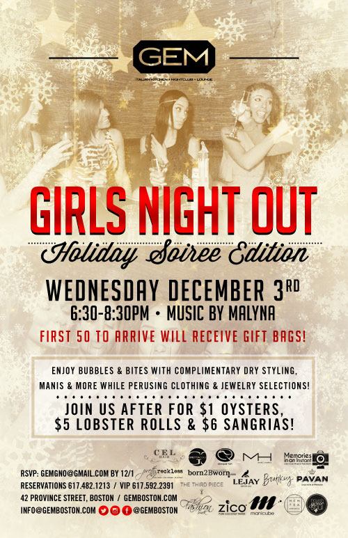 GEM Kitchen & Lounge Holiday Girls Night Out