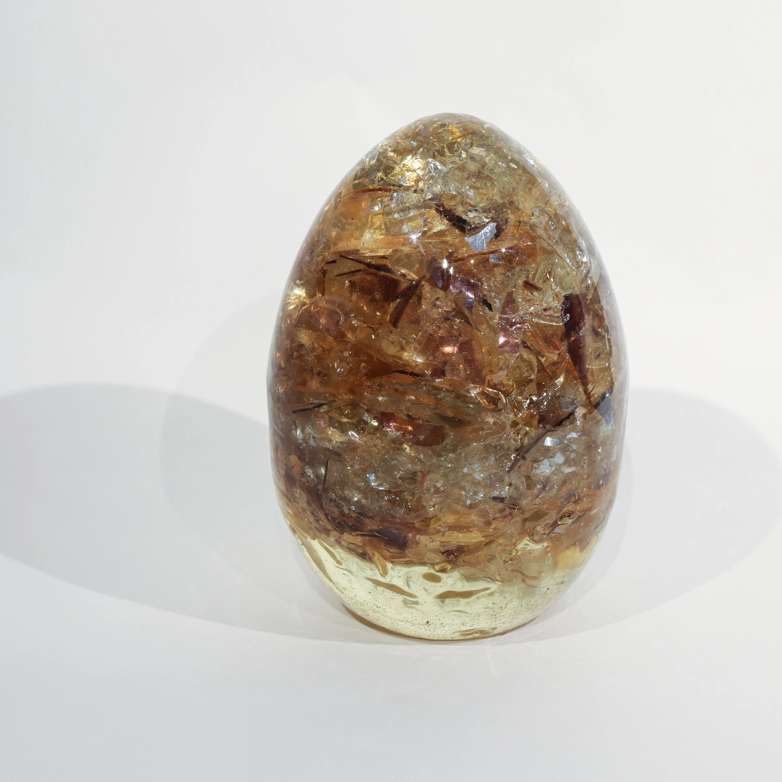 [SOLD] Golden Egg - Glass & Resin,  7.5 x 5 inches 2022