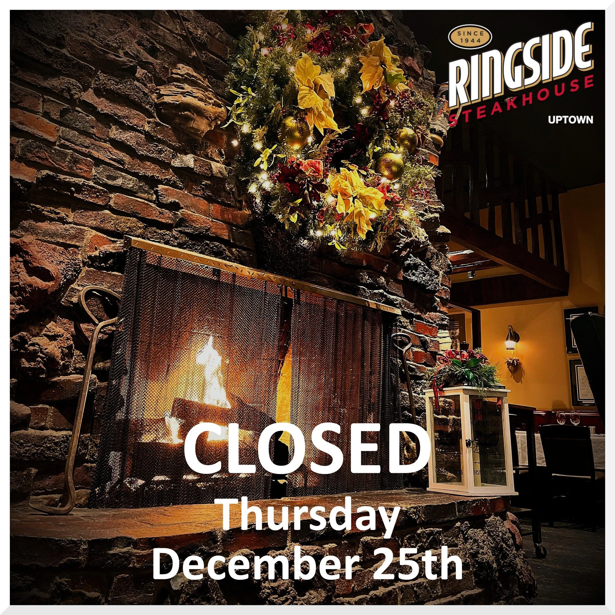 We will be closed tomorrow, Christmas Day.  We will reopen at 3:30pm on Friday the 26th.  Thank you for all the support and well wishes this holidays season.  Merry Christmas and Happy Holidays to you all!