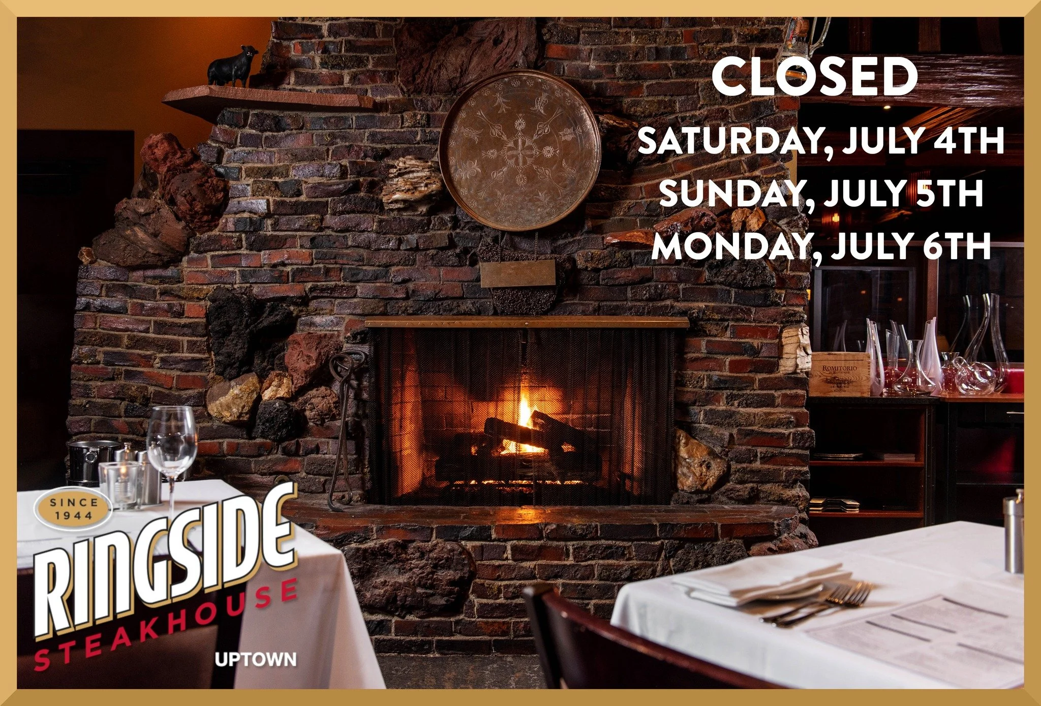 We will be closed this Saturday, July 4th, Sunday, July 5th and Monday, July 6th for rest and repairs.  We will reopen for full dinner service on Tuesday, July 7th.  Have a lovely weekend!