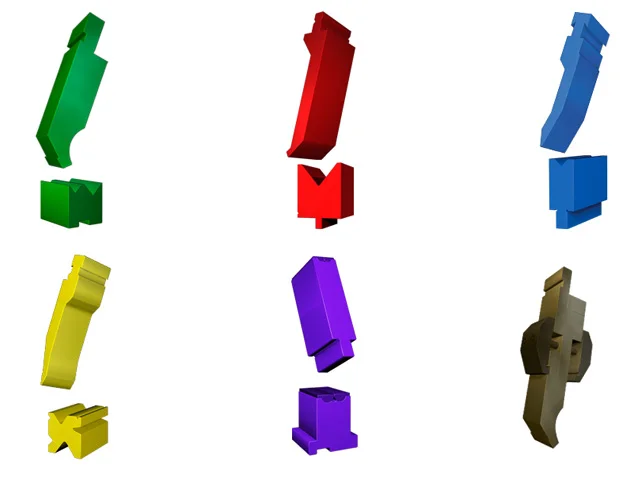 Various punch and die profiles.