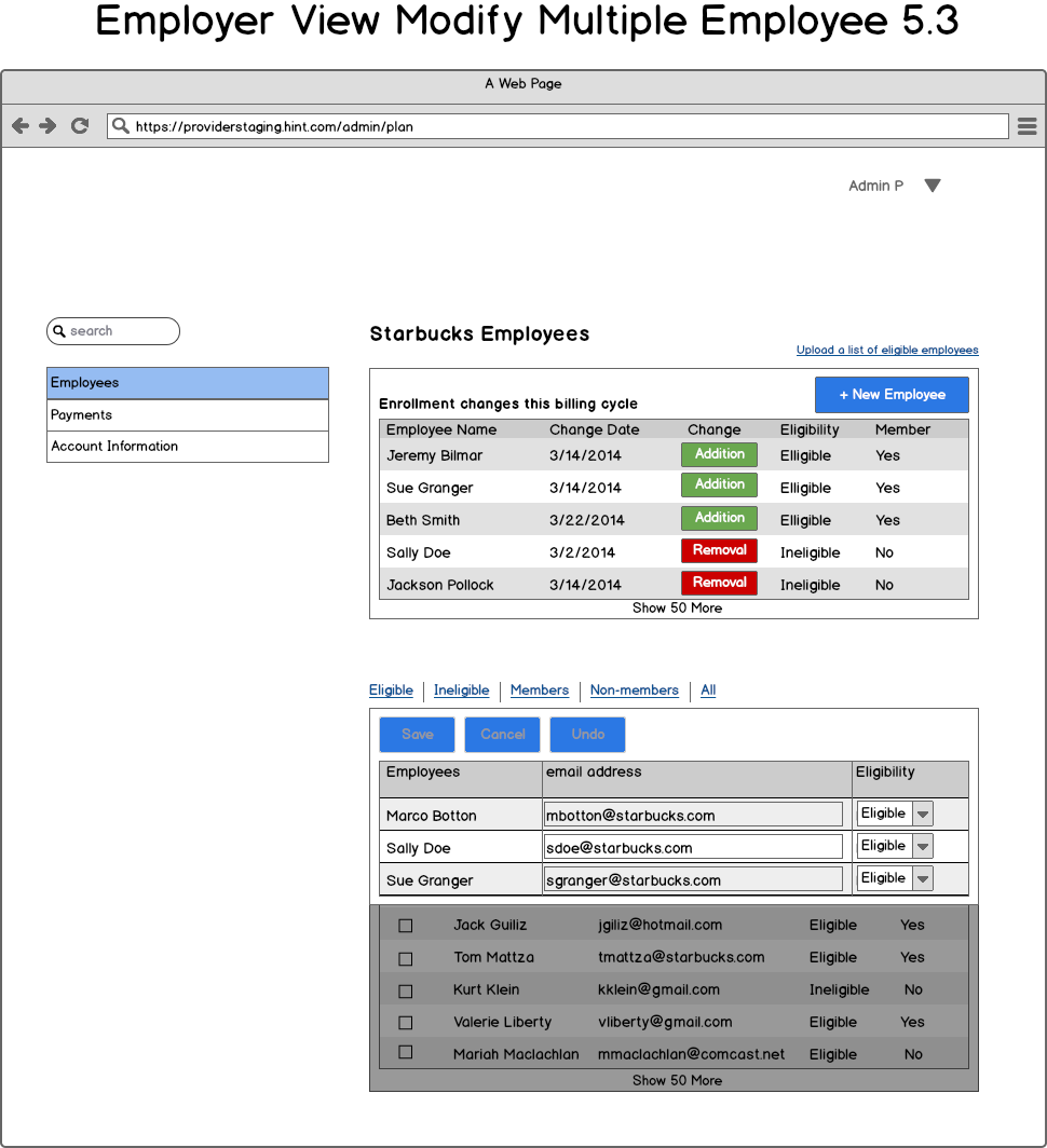 In-line modal allows for direct editing in the list.