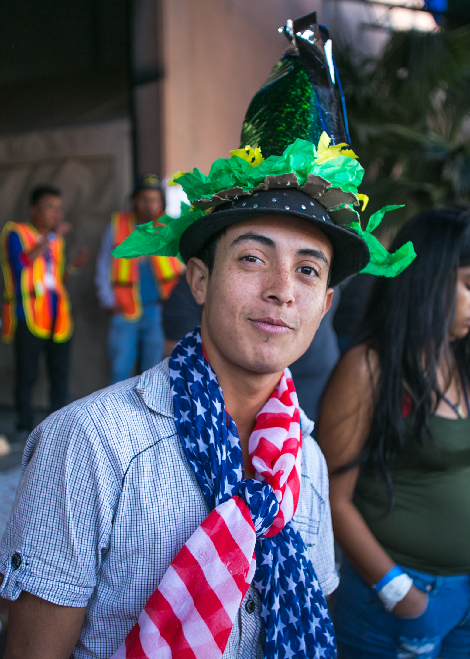  A refugee smiles during a mid-day piñata party at the Barretal camp located in Tijuana, Mexico. 