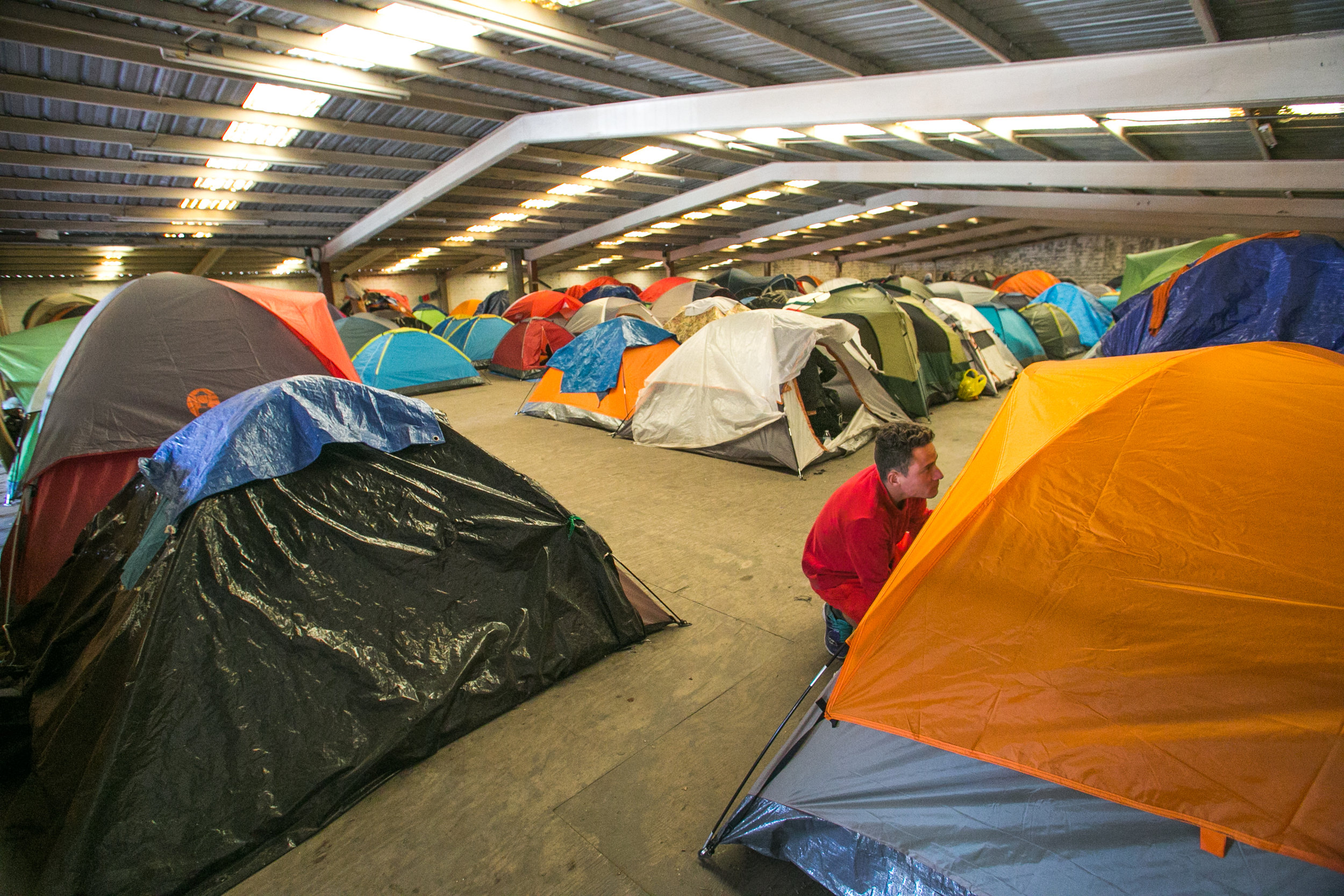  Tents line the second story of the El Chinchetta refugee compound in Central Tijuana. The building is home to 300-400 Central American migrants. Due to complaints from local residents, all medical, food, and donation services were suspended last wee