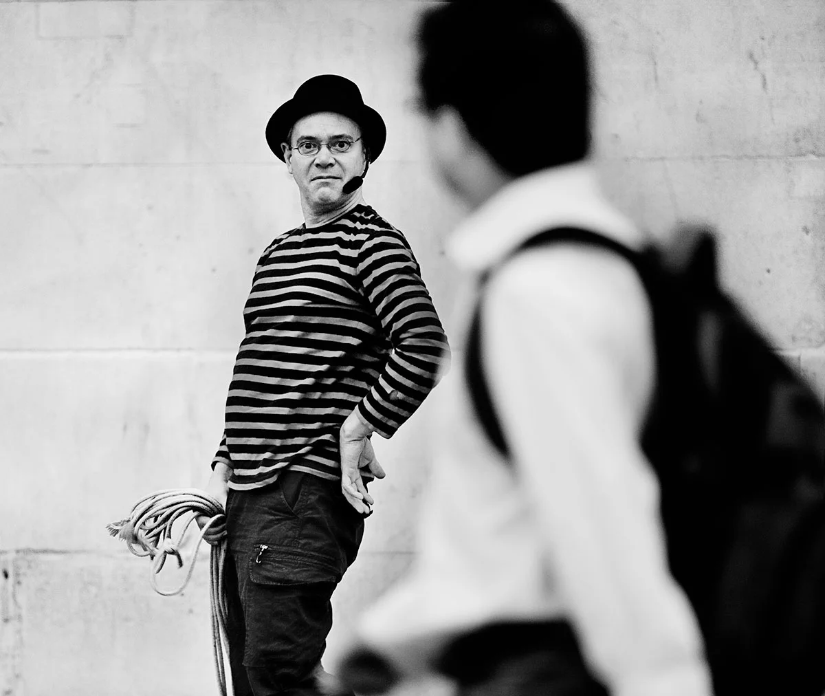 Street performer Trafalgar Sq London.